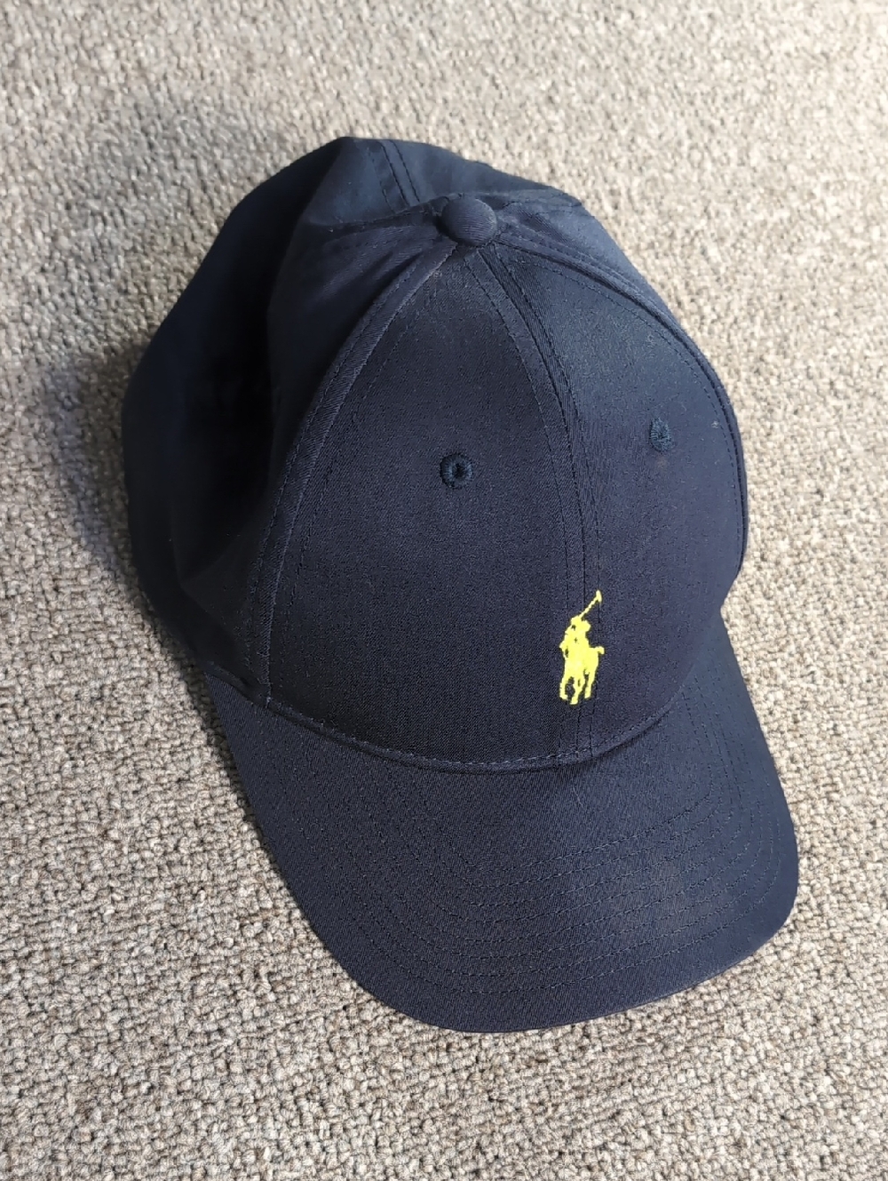 Polo Ralph Lauren Performance Blue Cotton Blend Cap Navy Blue Pony Embroidered